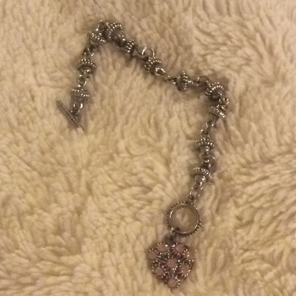 Vintage Heart Bracelet, Toggle Clasp - Picture 7 of 11